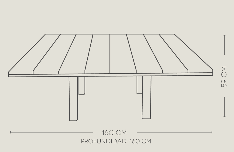 Mesa Cuadrada Gris